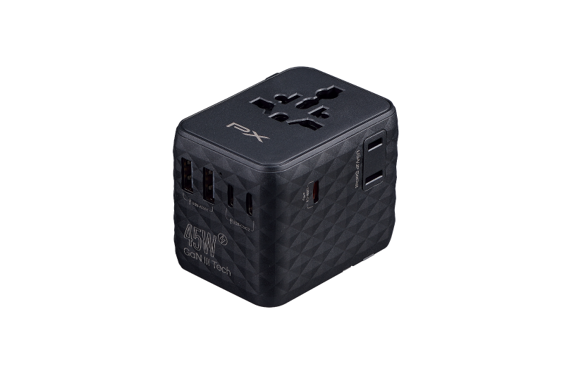 45W氮化鎵萬國轉接旅行插座(黑)