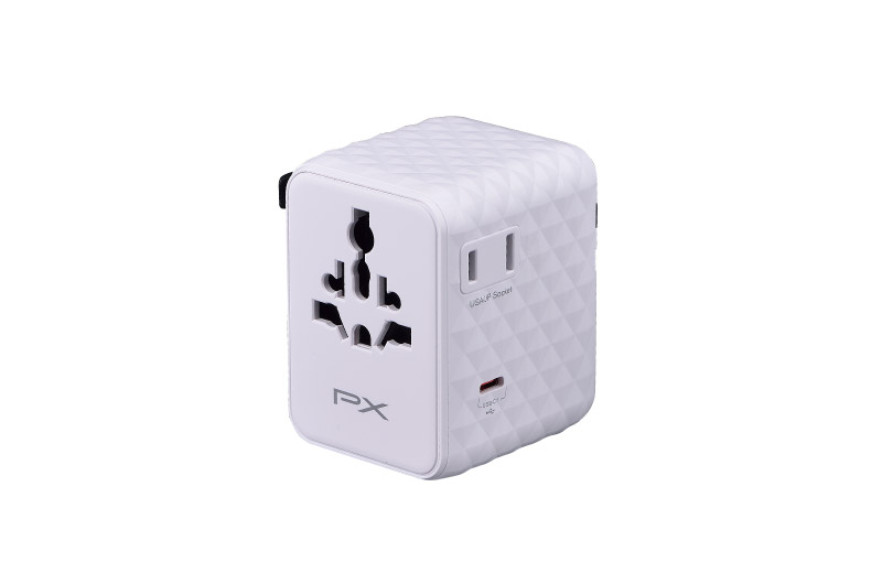 45W氮化鎵萬國轉接旅行插座(白)