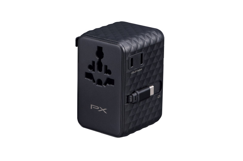 70W帶線氮化鎵萬國轉接旅行插座(黑)